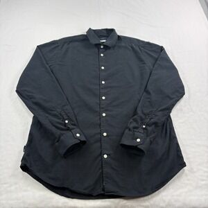 Mr Marvis Shirt Mens XL Black Button Up Long Sleeve Cotton Casual